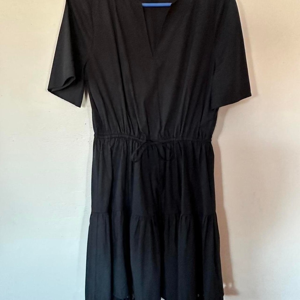 A New Day black midi dress with tassels, Size M western rockabilly, whimsigoth
